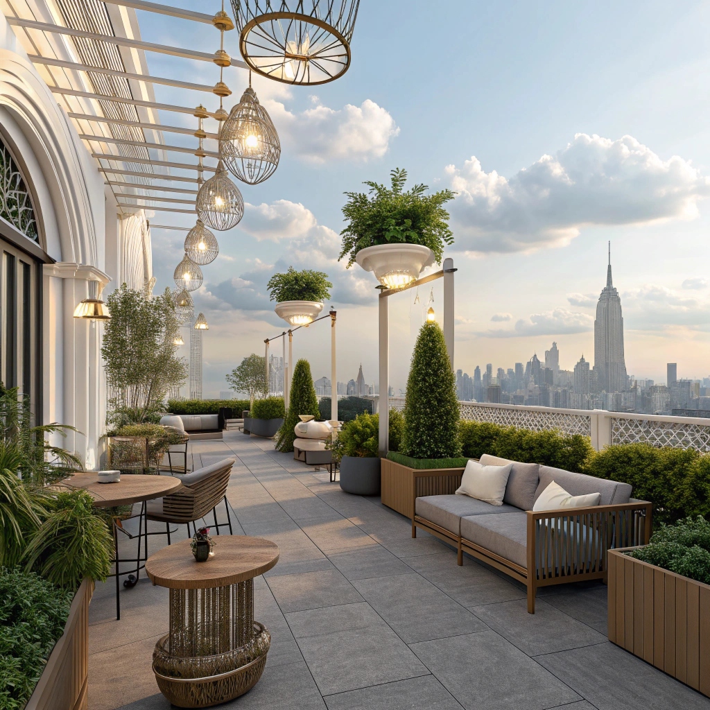 Well-maintained terrace garden